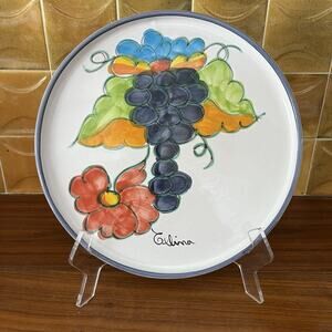 Vintage Himark Celina Hand Painted Serving Dish Grapes Portugal